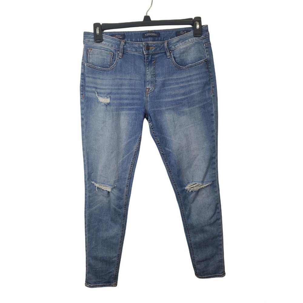 Vigoss Jeans 31x28 Womens Classic Fit Jagger Super Skinny Distressed Mid Rise Li
